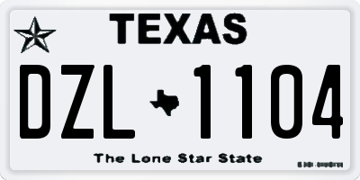 TX license plate DZL1104