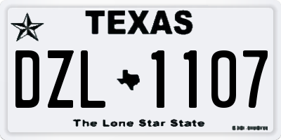 TX license plate DZL1107
