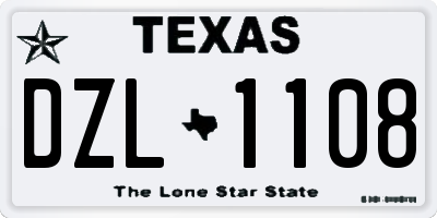TX license plate DZL1108