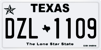 TX license plate DZL1109