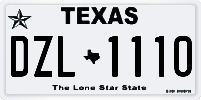 TX license plate DZL1110