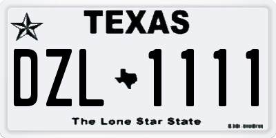 TX license plate DZL1111