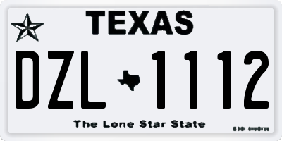TX license plate DZL1112