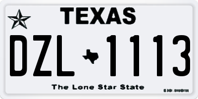 TX license plate DZL1113
