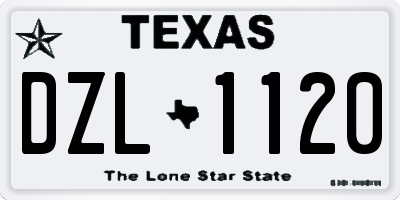 TX license plate DZL1120