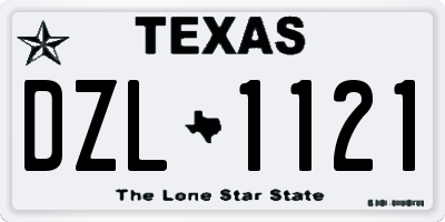 TX license plate DZL1121