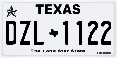TX license plate DZL1122