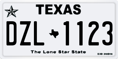 TX license plate DZL1123