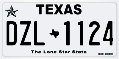 TX license plate DZL1124