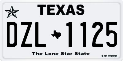 TX license plate DZL1125