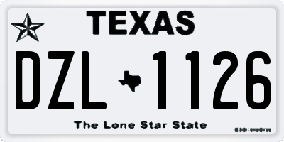 TX license plate DZL1126