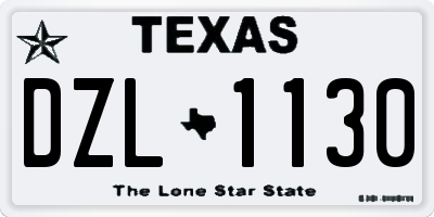 TX license plate DZL1130
