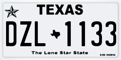 TX license plate DZL1133