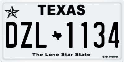 TX license plate DZL1134