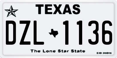 TX license plate DZL1136