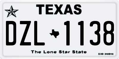 TX license plate DZL1138