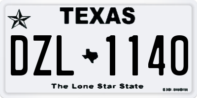 TX license plate DZL1140