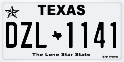 TX license plate DZL1141
