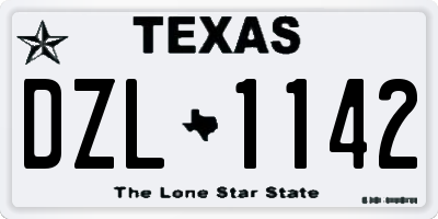 TX license plate DZL1142