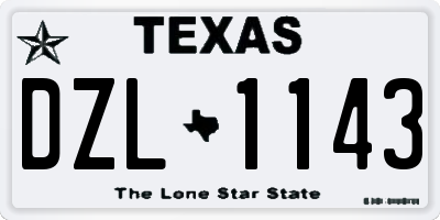 TX license plate DZL1143
