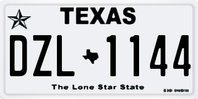 TX license plate DZL1144