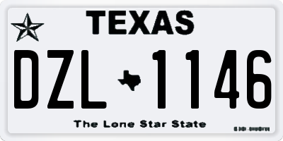 TX license plate DZL1146