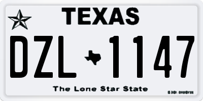 TX license plate DZL1147
