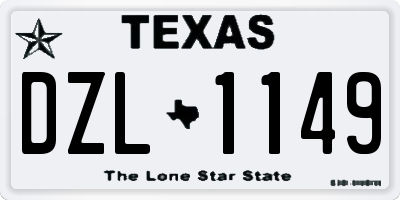 TX license plate DZL1149
