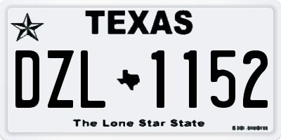 TX license plate DZL1152