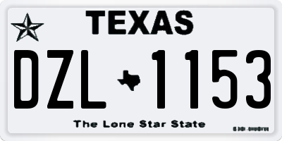 TX license plate DZL1153