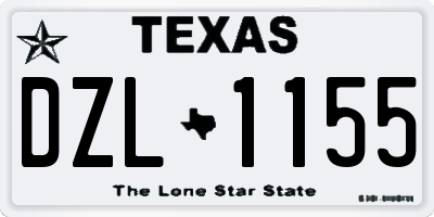 TX license plate DZL1155