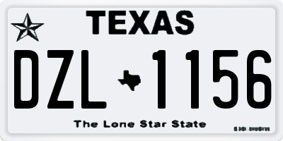 TX license plate DZL1156