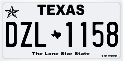 TX license plate DZL1158