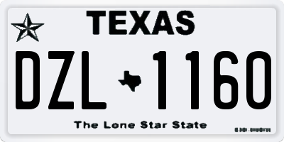 TX license plate DZL1160