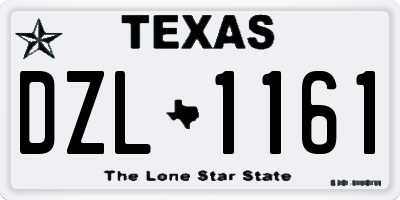 TX license plate DZL1161