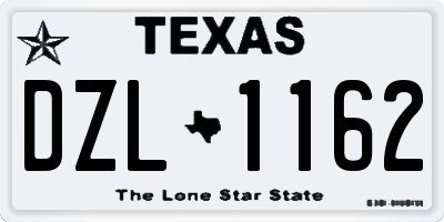 TX license plate DZL1162
