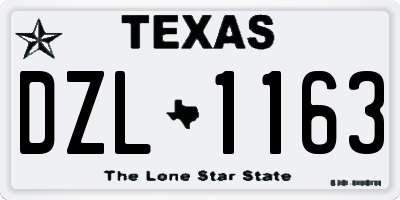 TX license plate DZL1163