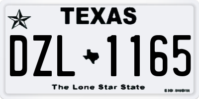 TX license plate DZL1165