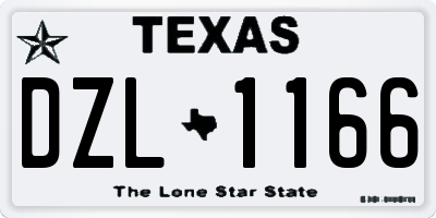 TX license plate DZL1166