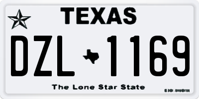 TX license plate DZL1169