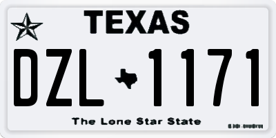 TX license plate DZL1171