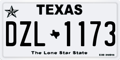 TX license plate DZL1173