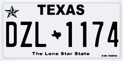 TX license plate DZL1174