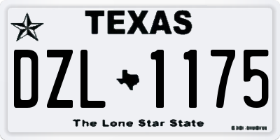 TX license plate DZL1175