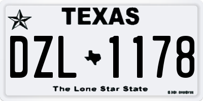 TX license plate DZL1178