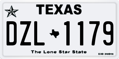 TX license plate DZL1179