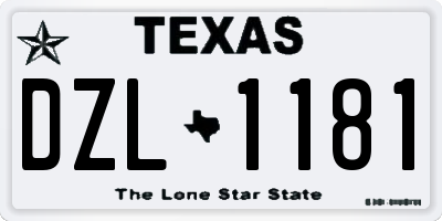 TX license plate DZL1181