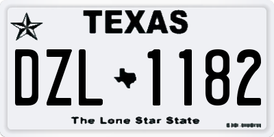 TX license plate DZL1182