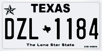 TX license plate DZL1184