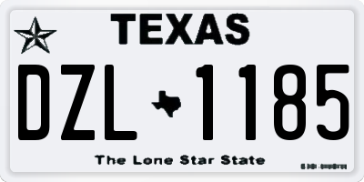 TX license plate DZL1185